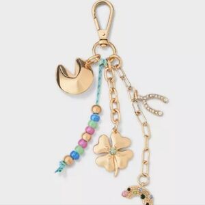 Wishbone Clover Bag Charm - A New Day™ - Gold